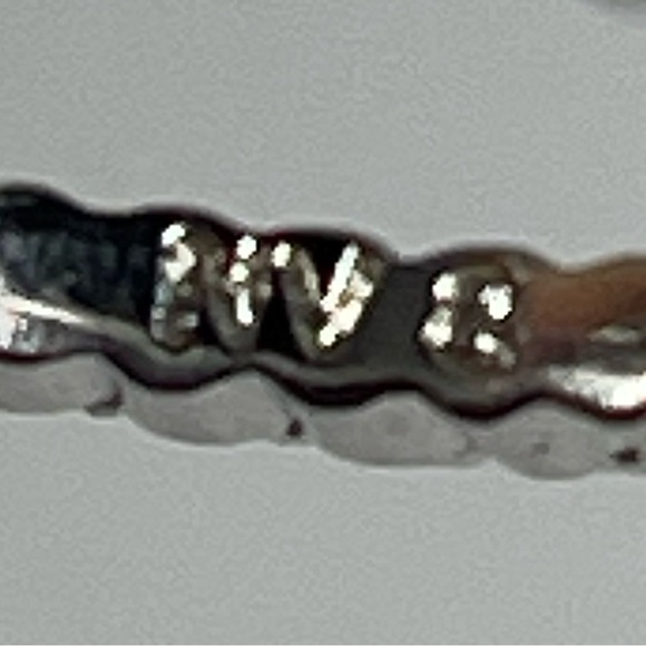 Nevada Silver Mine Cubic Zirconia Sapphire Center Stone Diamond Halo Ring Size 8 - Picture 4 of 4